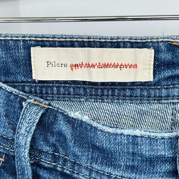 Pilcro Premium Hyphen Patchwork Jeans Size 29 Boyfriend Slouchy - Picture 8 of 12